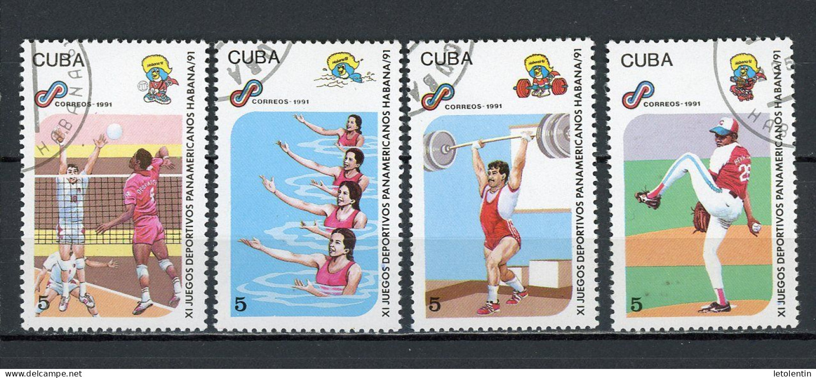 CUBA -  JEUX LATINOS  N°Yt 3116+3117+3118+3119 Obli. - Oblitérés