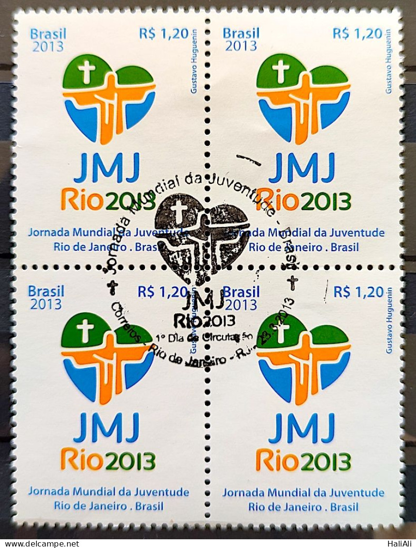 C 3276 Brazil Stamp WYD World Youth Day Rio De Janeiro Religion 2013 Block Of 4 CBC RJ - Unused Stamps