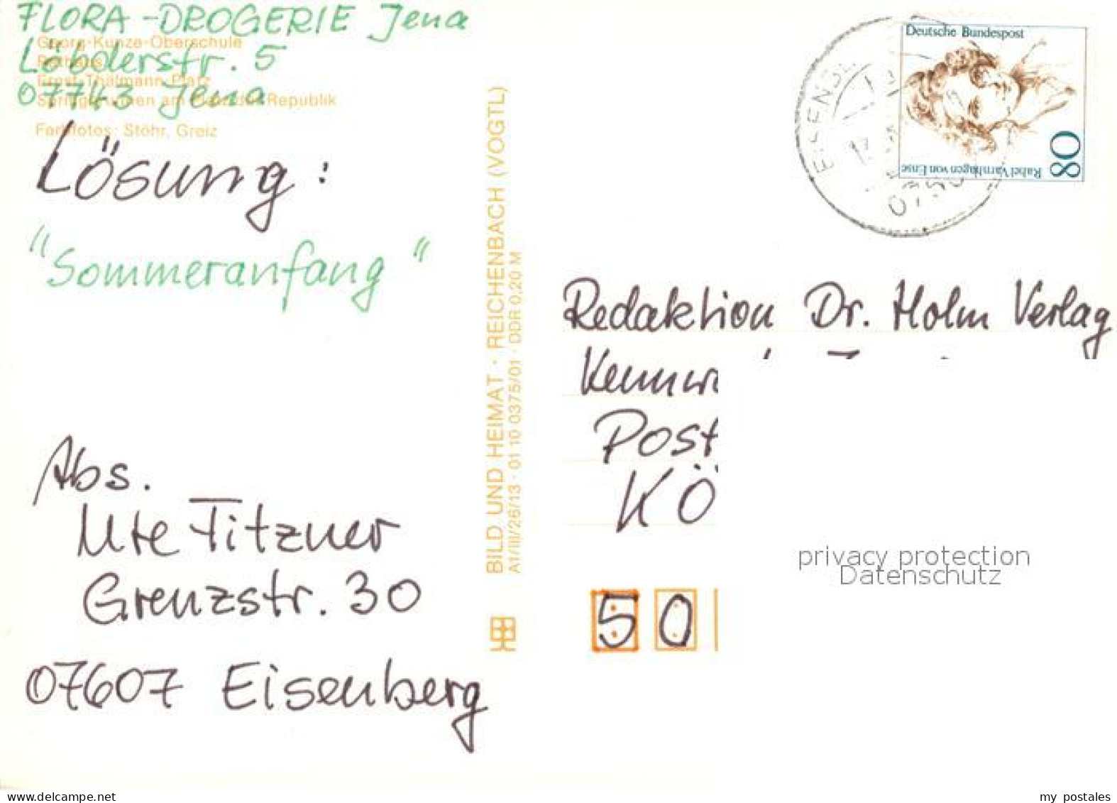 73070324 Eisenberg Thueringen Georg Kunze Oberschule Rathaus Ernst Thaelmann Pla - Eisenberg