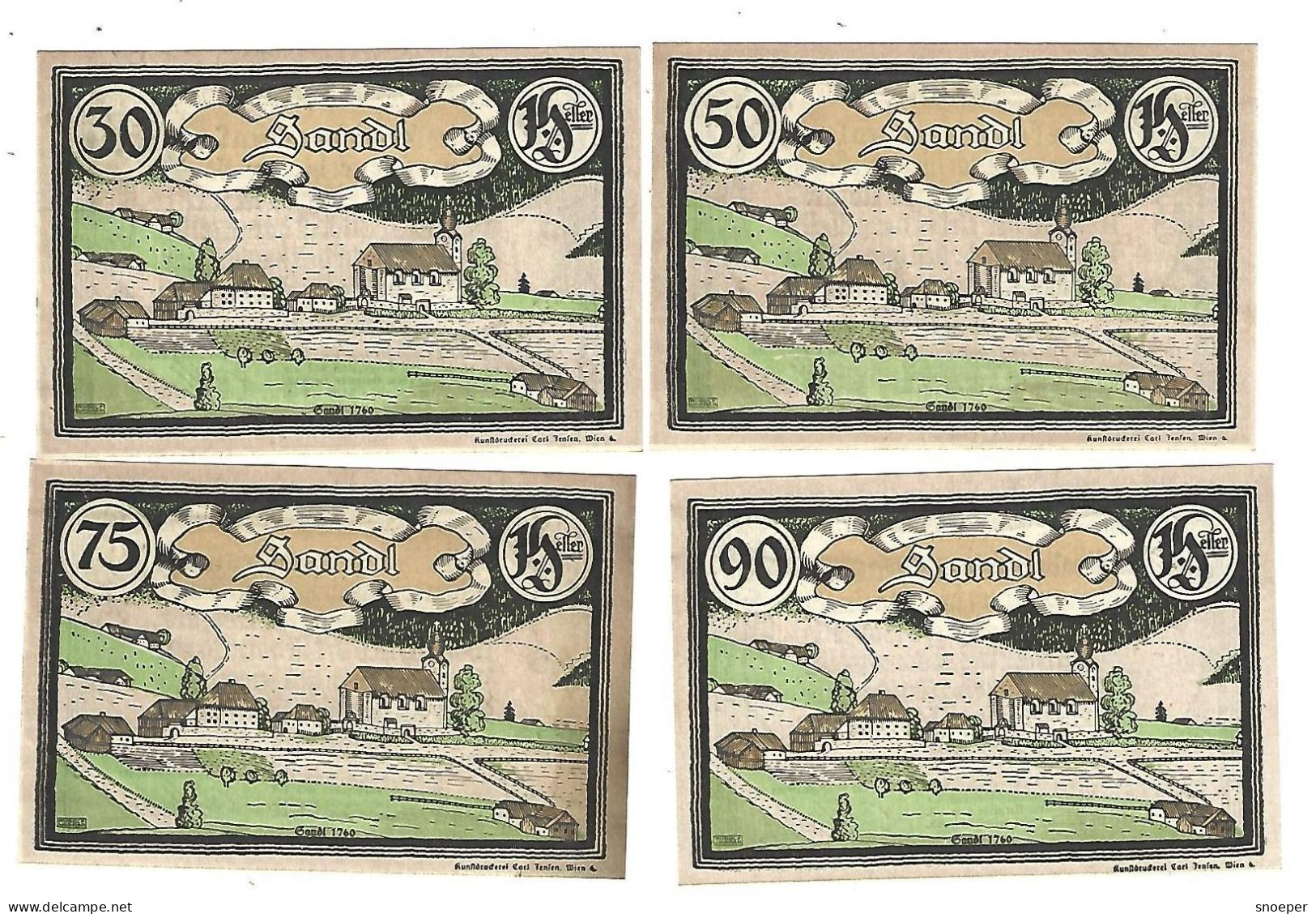 **notgeld   Austria Sandl Serie Compleet 874/6d  Cat Val 12 Euro - Austria