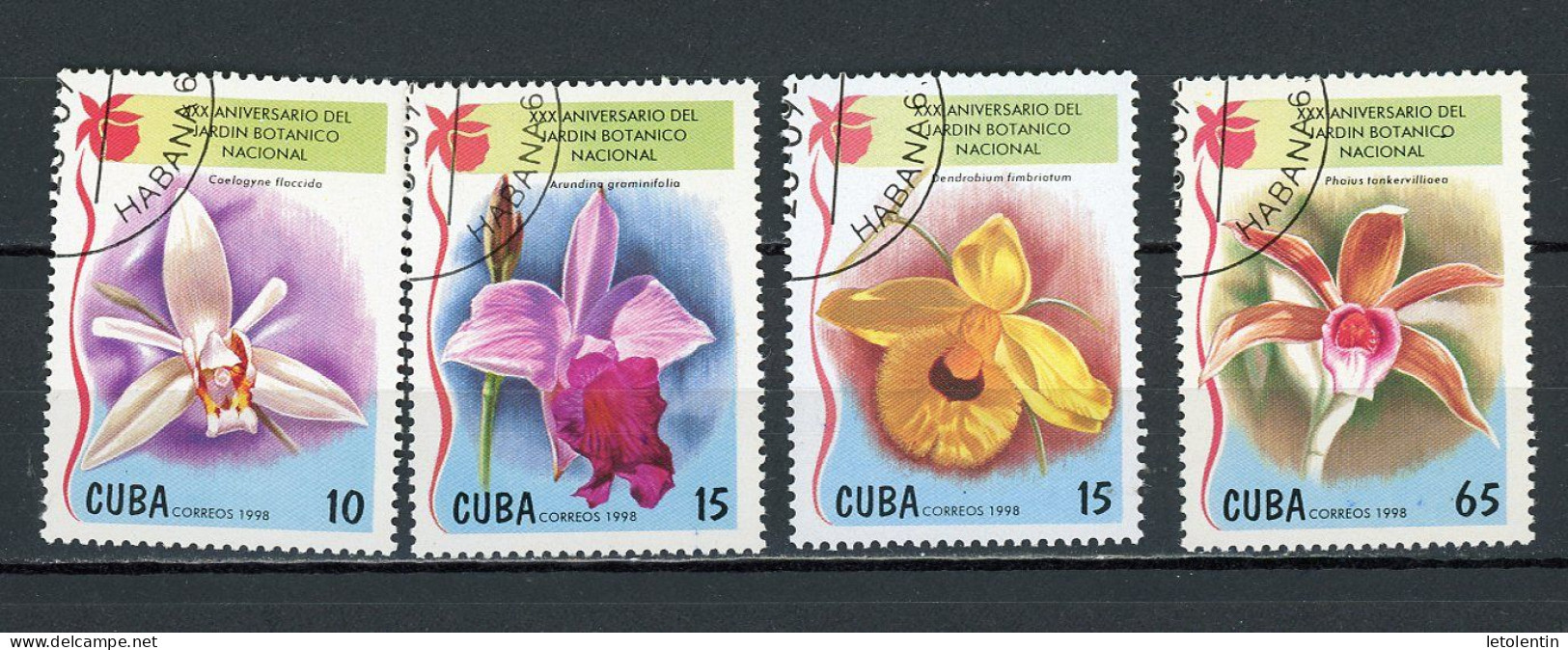 CUBA -  FLORE  N°Yt 3735/3738 Obli. - Usati