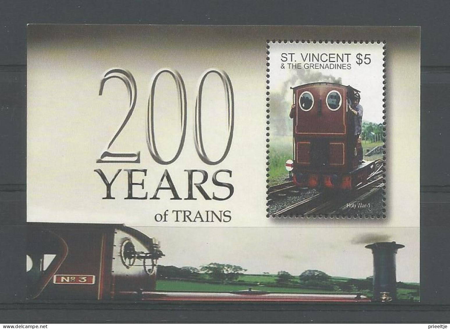 St Vincent 2004 Trains Bicentenary S/S Y.T. BF 591 ** - St.Vincent (1979-...)