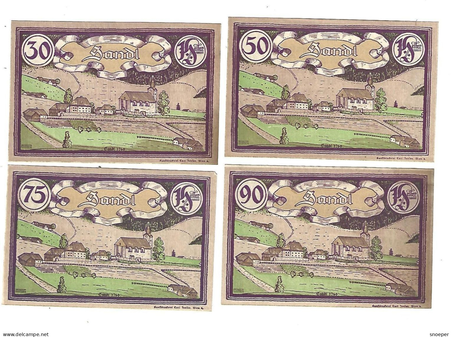 **notgeld   Austria Sandl Serie Compleet 874/6e  Cat Val 12 Euro - Austria