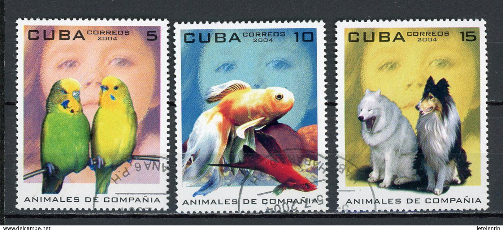CUBA -  ANIMAUX DE COMPAGNIE  N°Yt 4176+4177+4178 Obli. - Usados