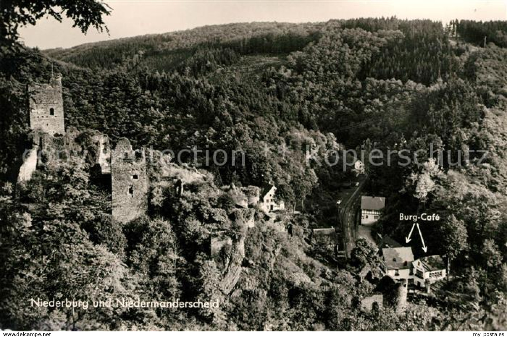 73068627 Niedermanderscheid Eifel Mit Niederburg Und Burg Cafe Niedermanderschei - Manderscheid