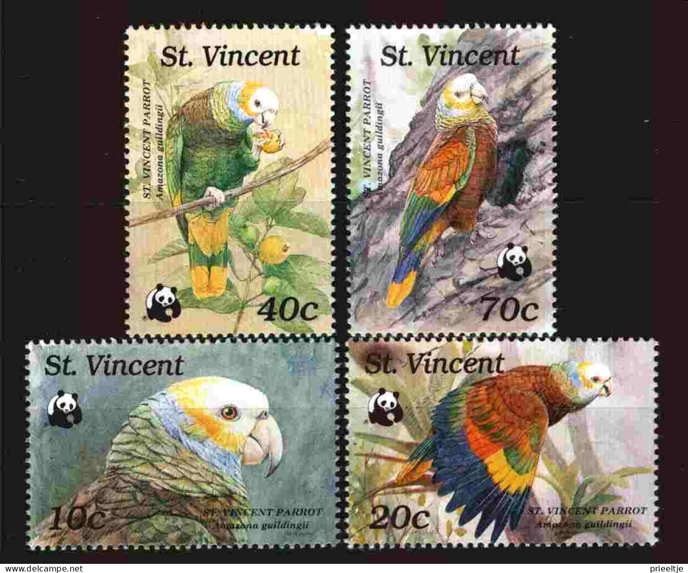 St Vincent 1989 WWF Parrot Y.T. 1131/1134  ** - St.Vincent (1979-...)