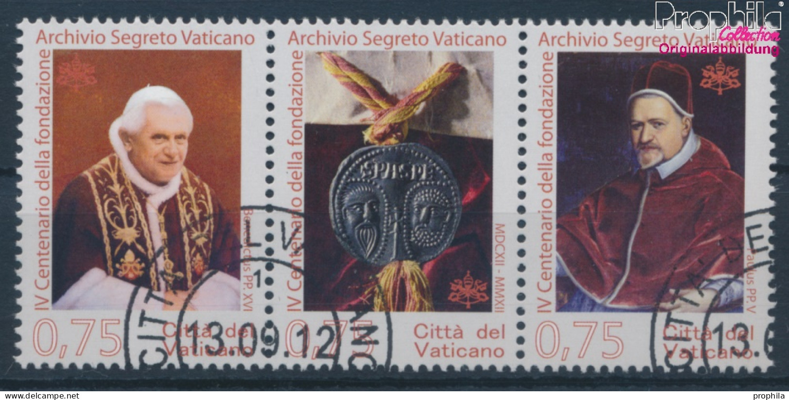 Vatikanstadt 1745-1747 Dreierstreifen (kompl.Ausg.) Gestempelt 2012 Vatikanisches Geheimarchiv (10352454 - Used Stamps