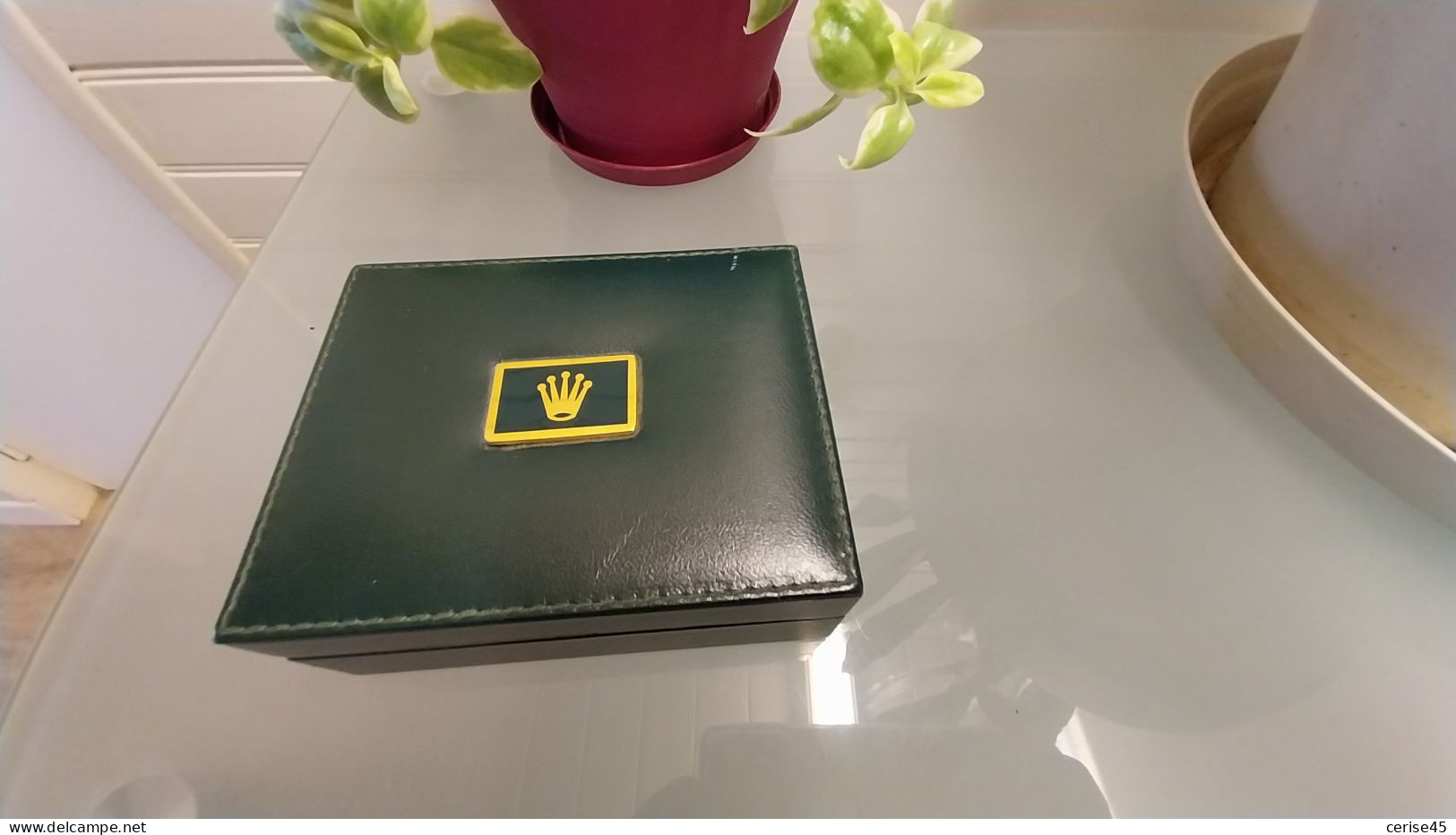 Coffret Rolex De Montre De Luxe Cuir Vert Rare - Matériel