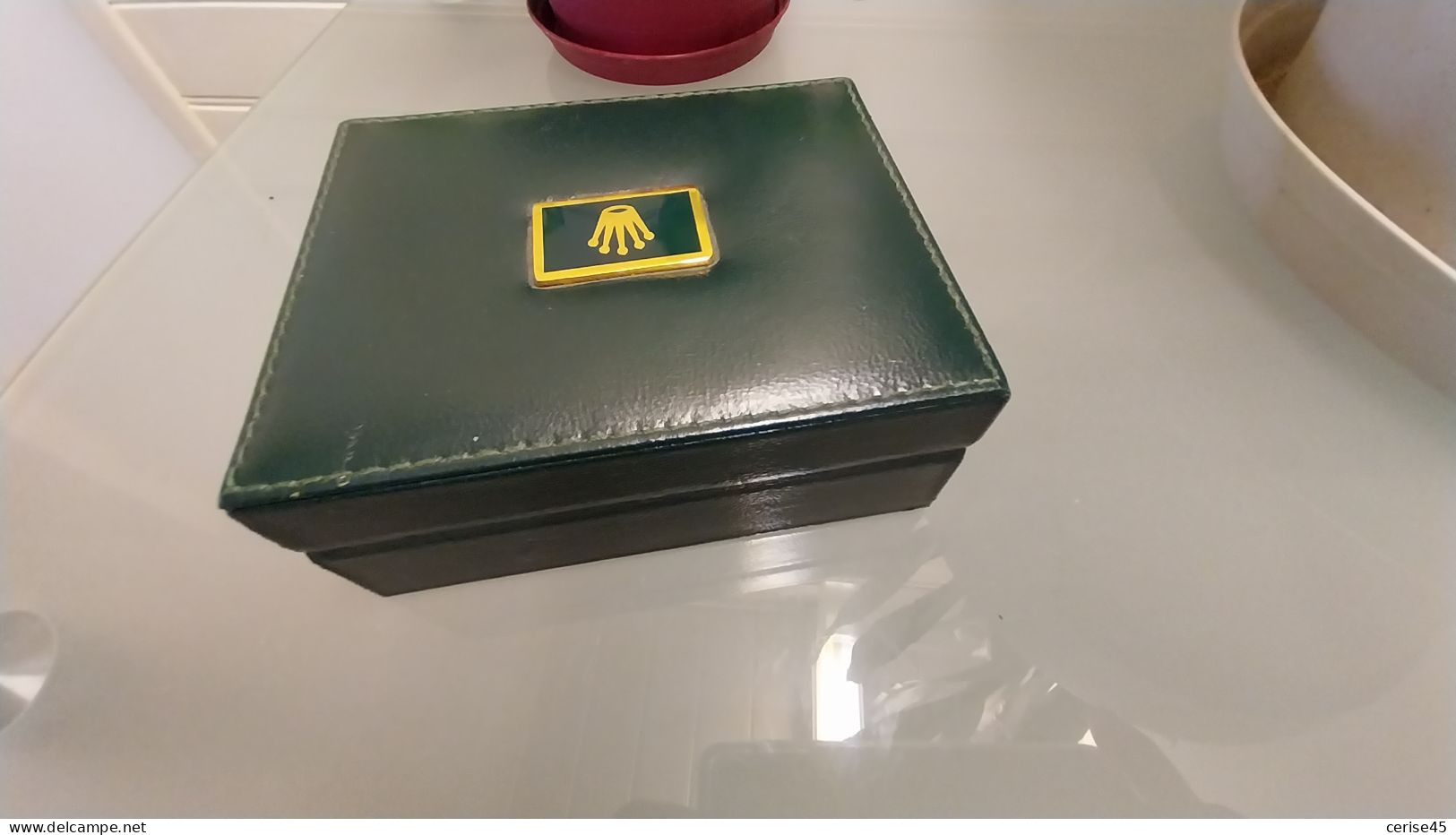 Coffret Rolex De Montre De Luxe Cuir Vert Rare - Matériel