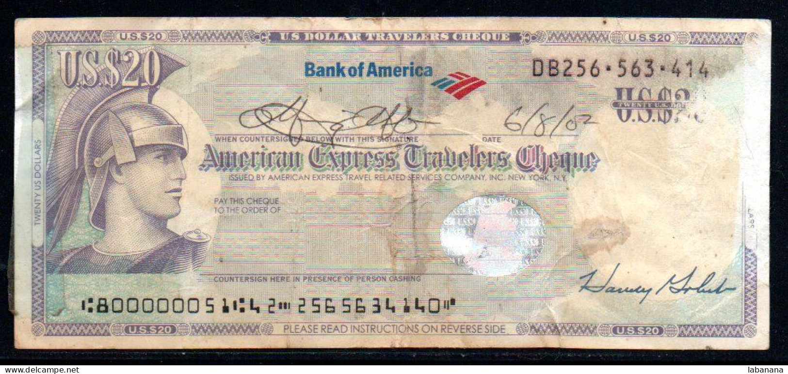 441-USA American Express 20$ 2002 - Otros & Sin Clasificación