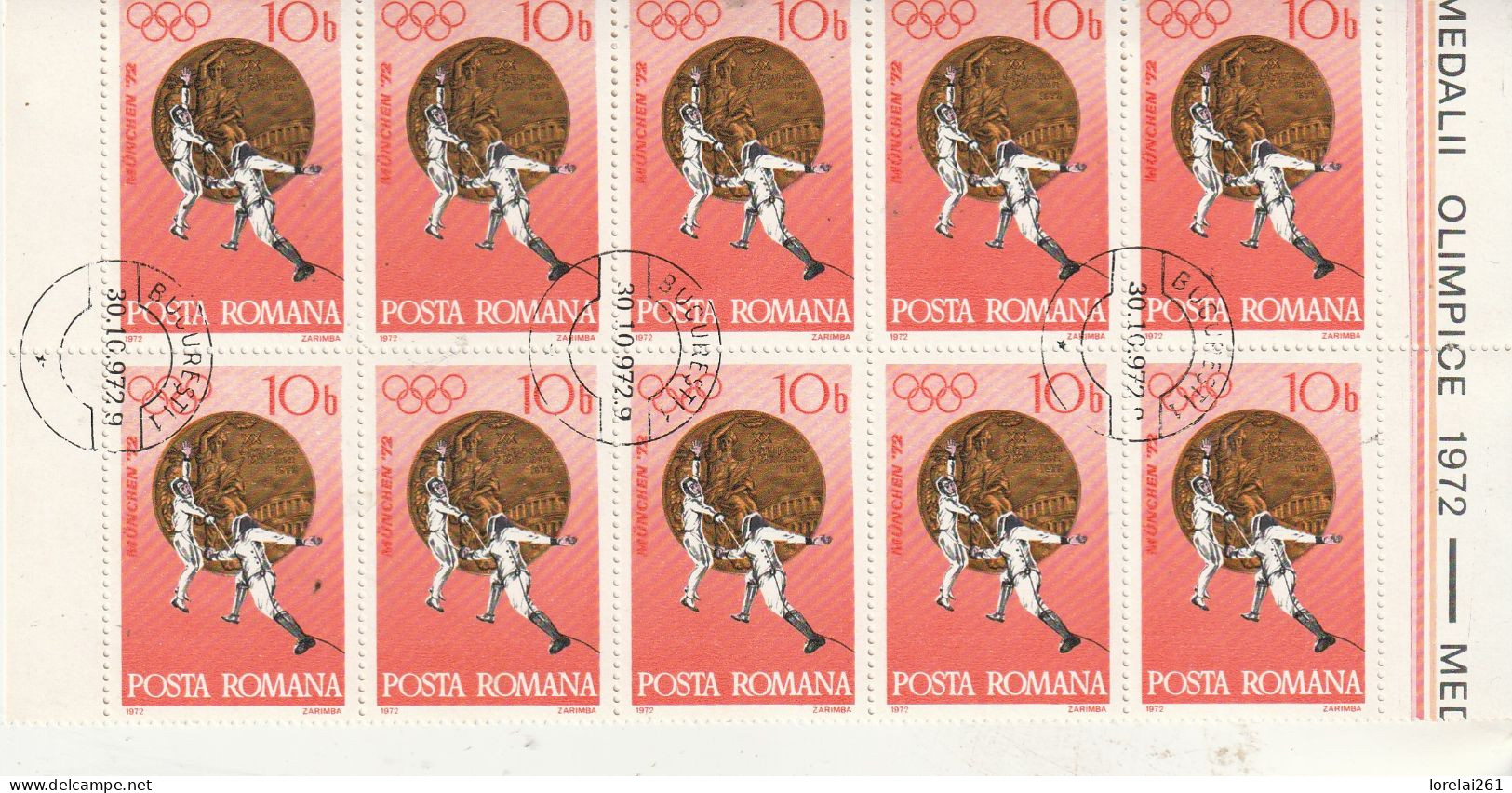 1972 - Médailles Olympiques Munich 72 / FULL X 10 - Feuilles Complètes Et Multiples