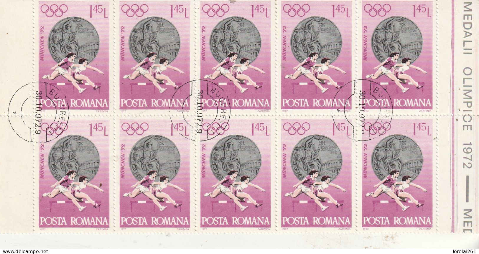 1972 - Médailles Olympiques Munich 72 / FULL X 10 - Full Sheets & Multiples