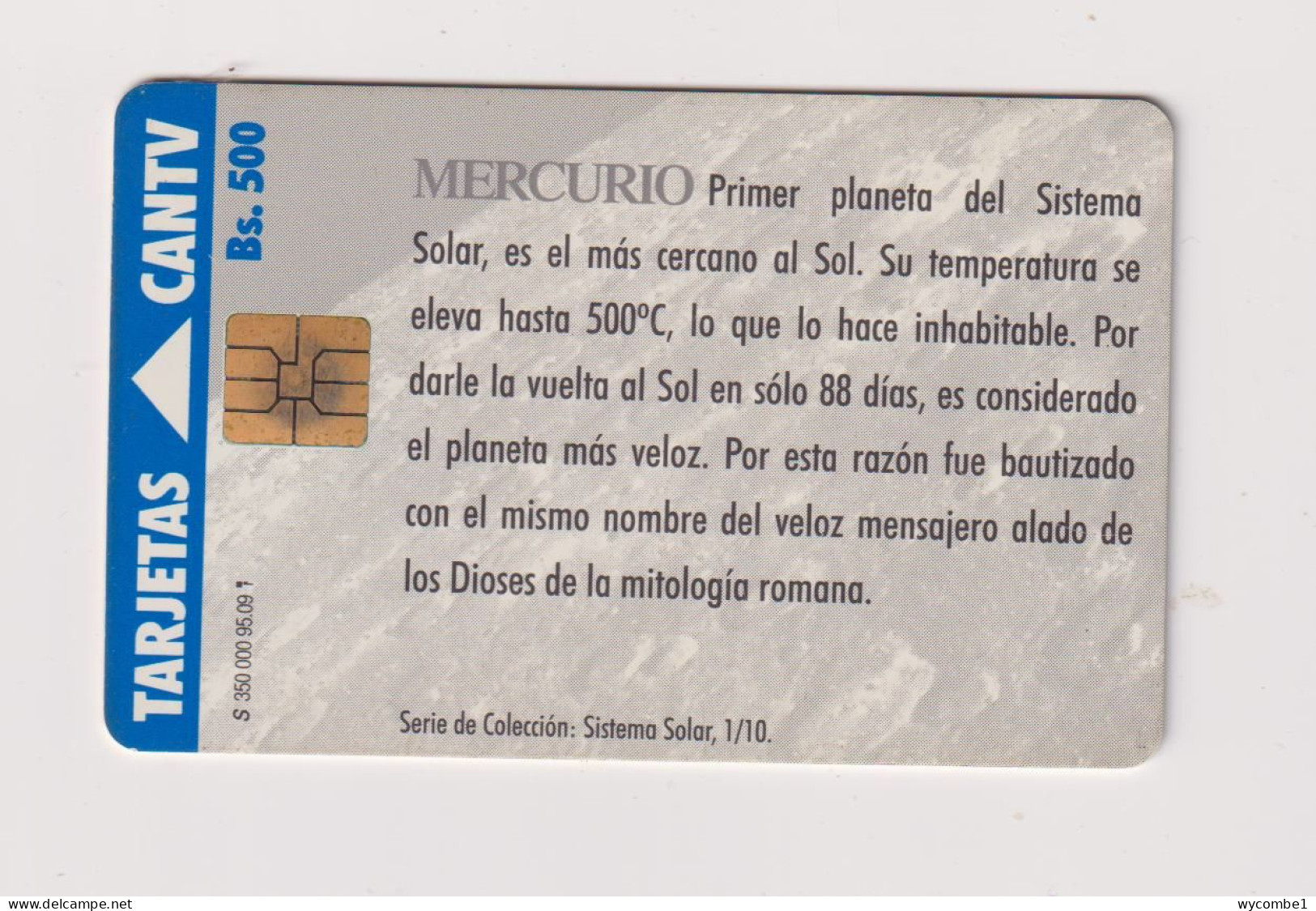 VENEZUELA  -  Mercury Chip Phonecard - Venezuela