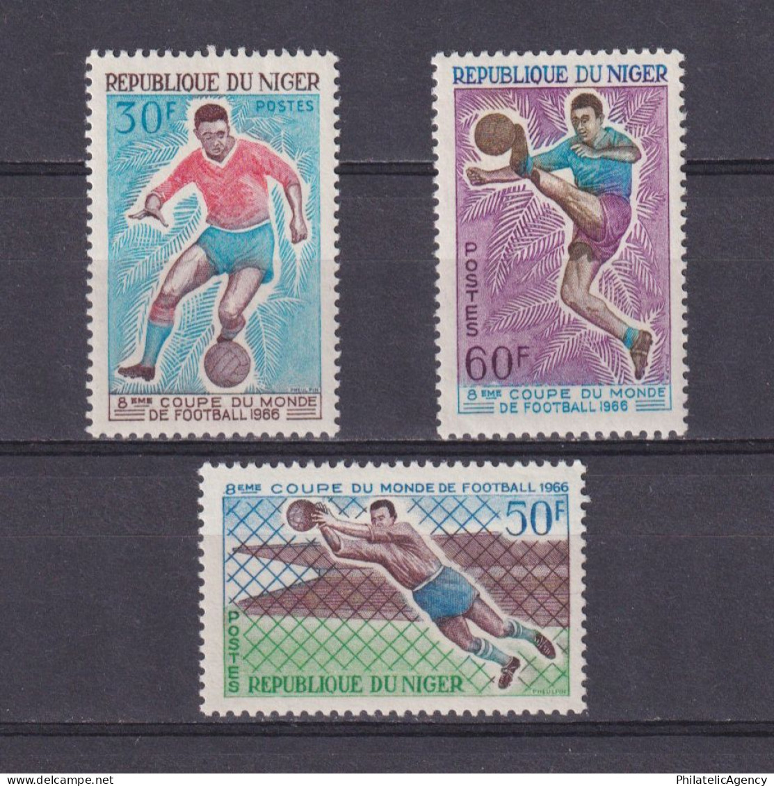 NIGER 1966, Mi #128-130, World Cup, Soccer, Football, MNH - 1966 – England