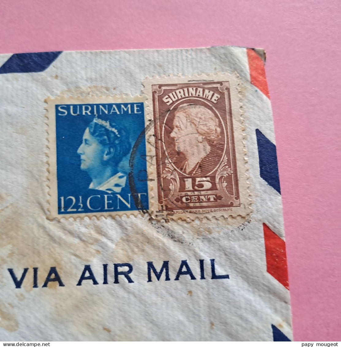 Lettre Par Avion De Paramaribo Pour Roordahuizum Friesland (lettre Tachée) - Suriname ... - 1975