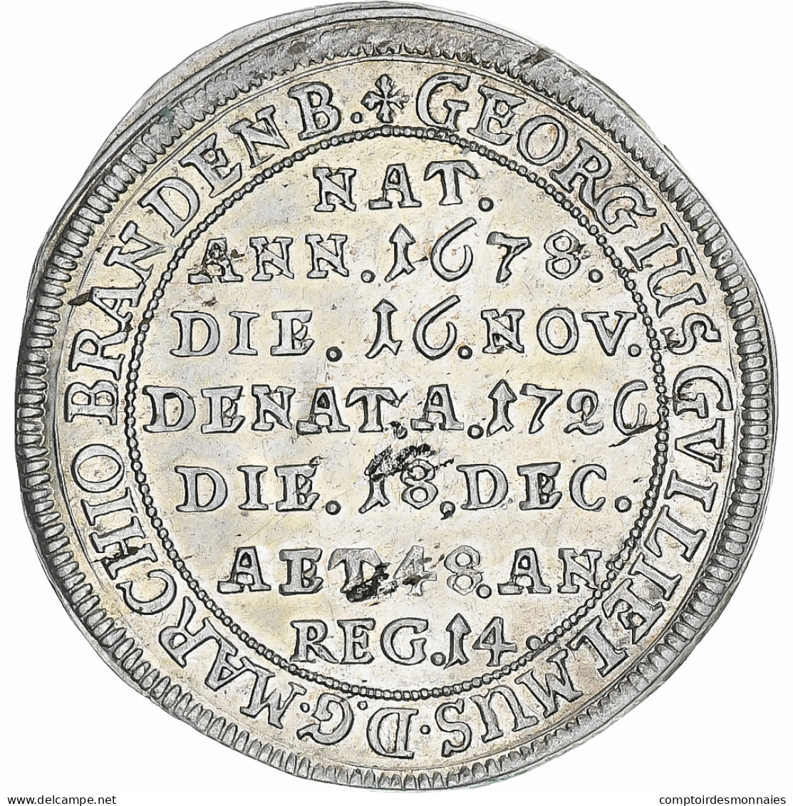 Margraviat De Brandebourg-Bayreuth, Georg Wilhelm, 1/12 Thaler, Argent - Groschen & Andere Kleinmünzen