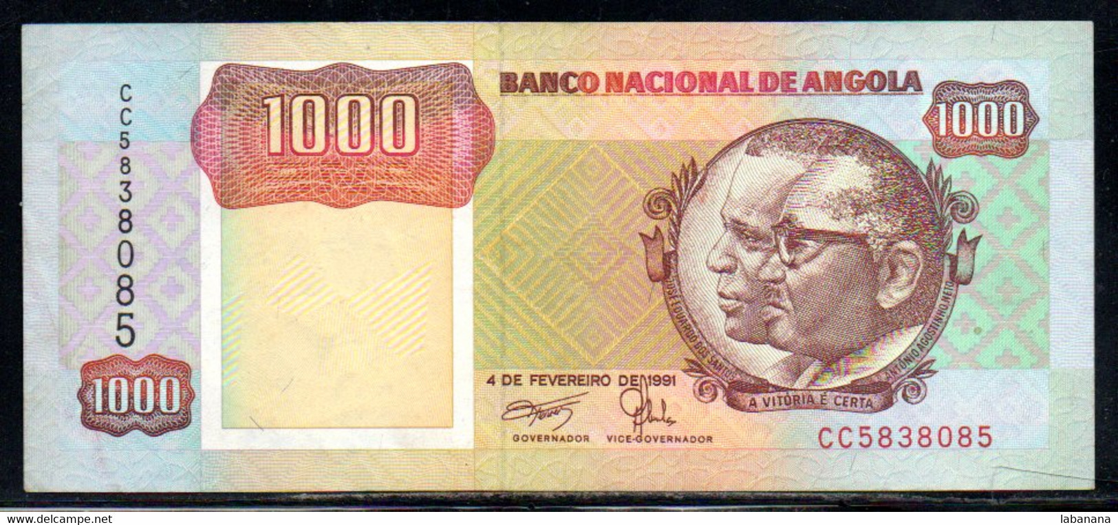 659-Angola 1000 Kwanzas 1991 CC583 Sig.17 - Angola