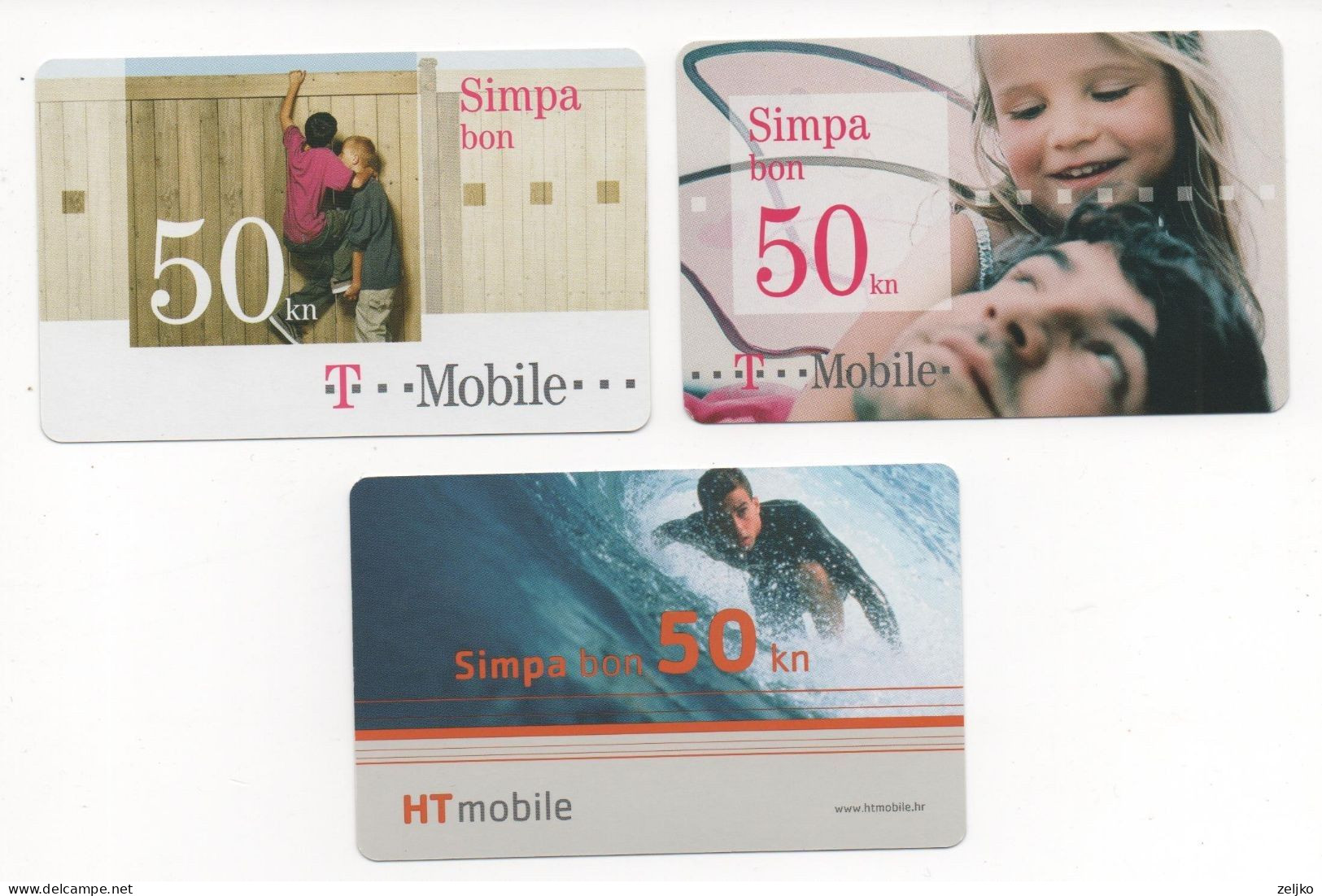 Croatia, HT Mobile, Simpa Bon, 3x50 Kuna - Sin Clasificación