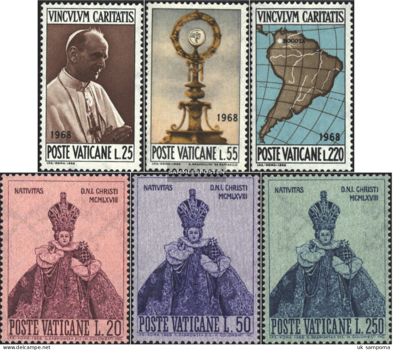 Vatikanstadt 538-540,541-543 (complete Issue) Unmounted Mint / Never Hinged 1968 World Congress, Christmas - Nuevos