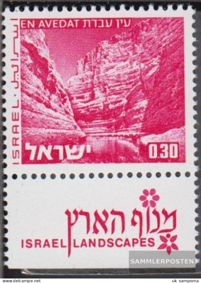 Israel 529y With Tab, 1 Phosphor Strips Unmounted Mint / Never Hinged 1971 Landscapes - Neufs (avec Tabs)