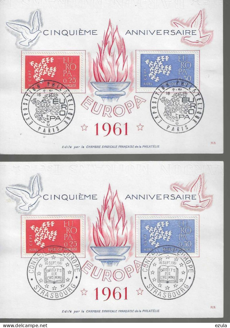 Blocc  Cinquuiéme Anniversaire EUROPA 1961 PARIS Et STASBOURG - Filatelistische Tentoonstellingen