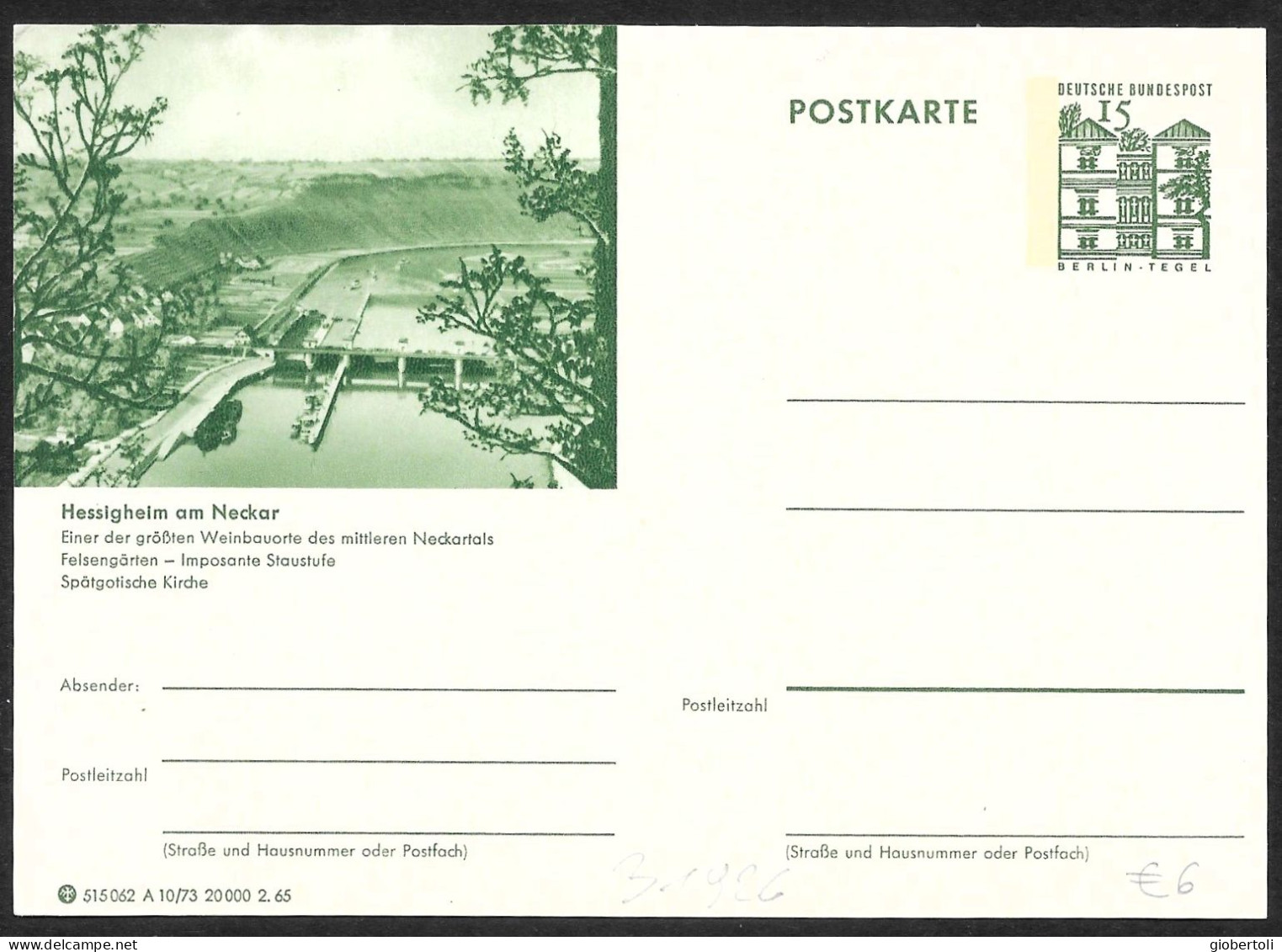 Germania/Germany/Allemagne: Intero, Stationery, Entier, Diga, Dam, Barrage - Water