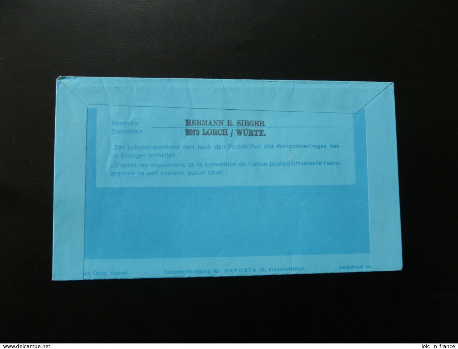 Aerogramme 30 Years Of Flight Frankfurt London Deutsche Luftpost Naposta 1978 - Enveloppes Privées - Oblitérées