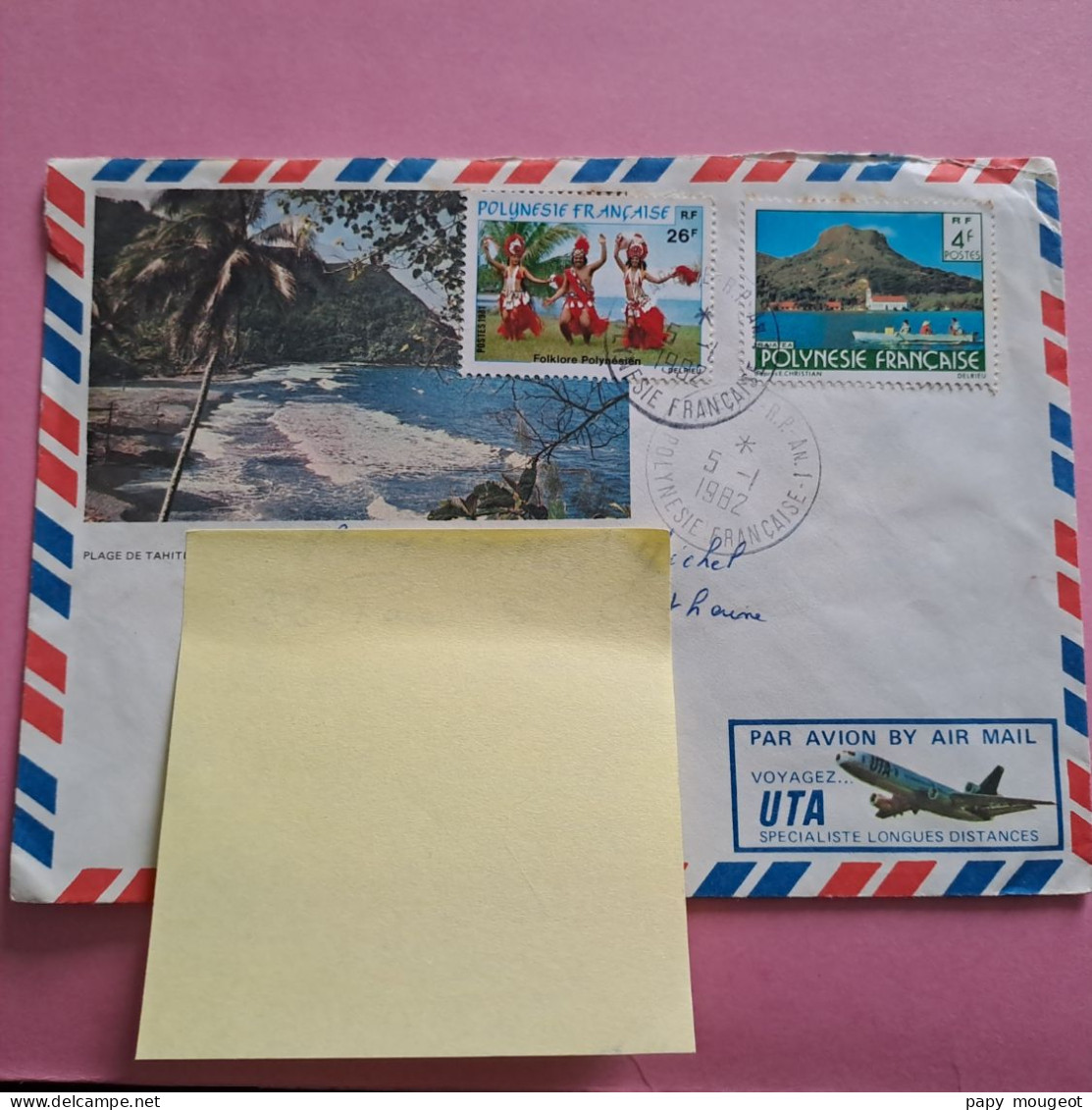 Lettre Par Avion - SP 91377 Pour Nancy - CAD Papette RP An.1 - 05-01-1982 - Tahití