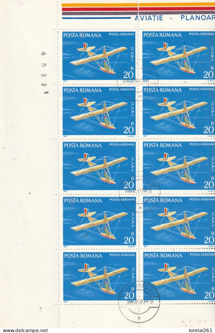 1977 - Aviation/vol à Voile - FULL X 10 - Feuilles Complètes Et Multiples