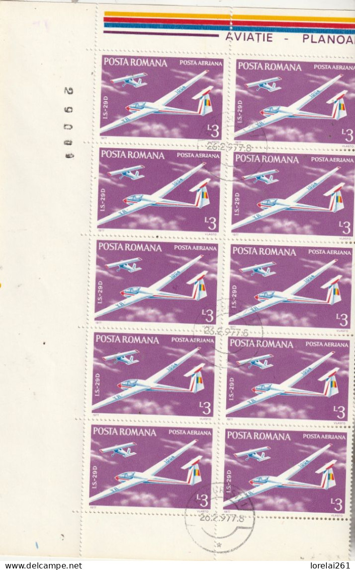 1977 - Aviation/vol à Voile - FULL X 10 - Feuilles Complètes Et Multiples