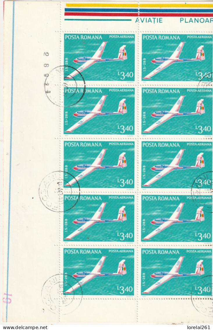 1977 - Aviation/vol à Voile - FULL X 10 - Feuilles Complètes Et Multiples