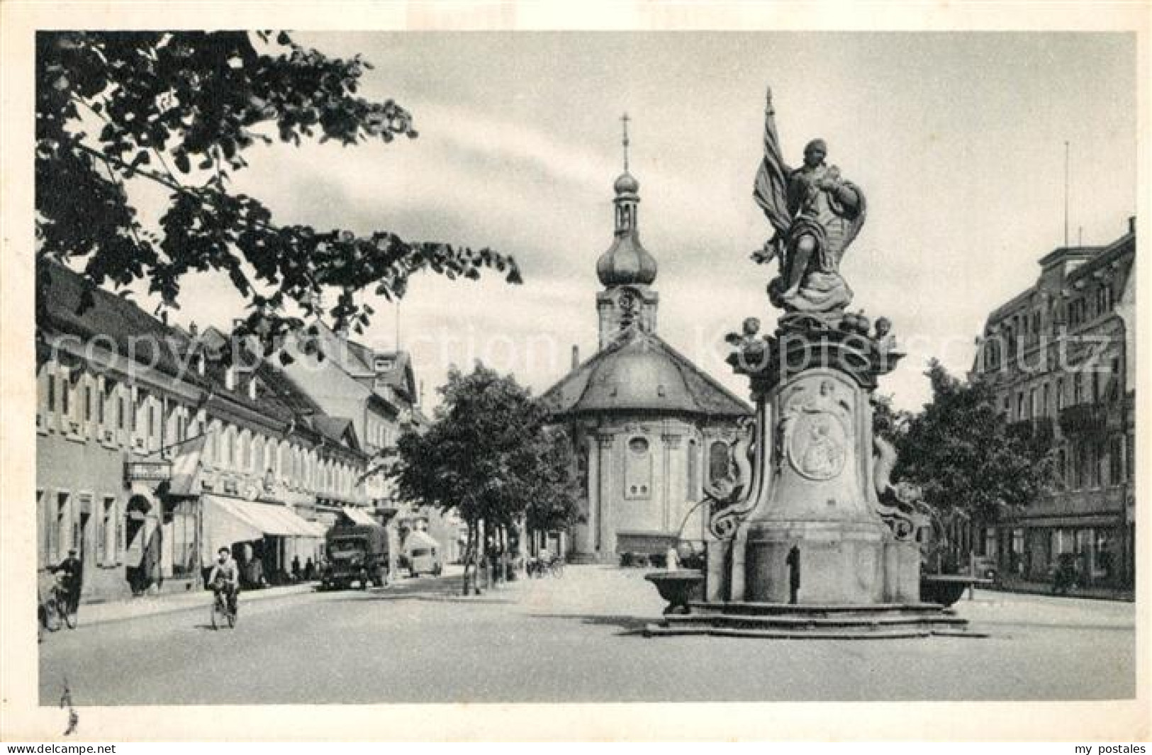 73065386 Rastatt Kaiserstrasse Mit Kirche Und Bernhardusbrunnen Rastatt - Rastatt