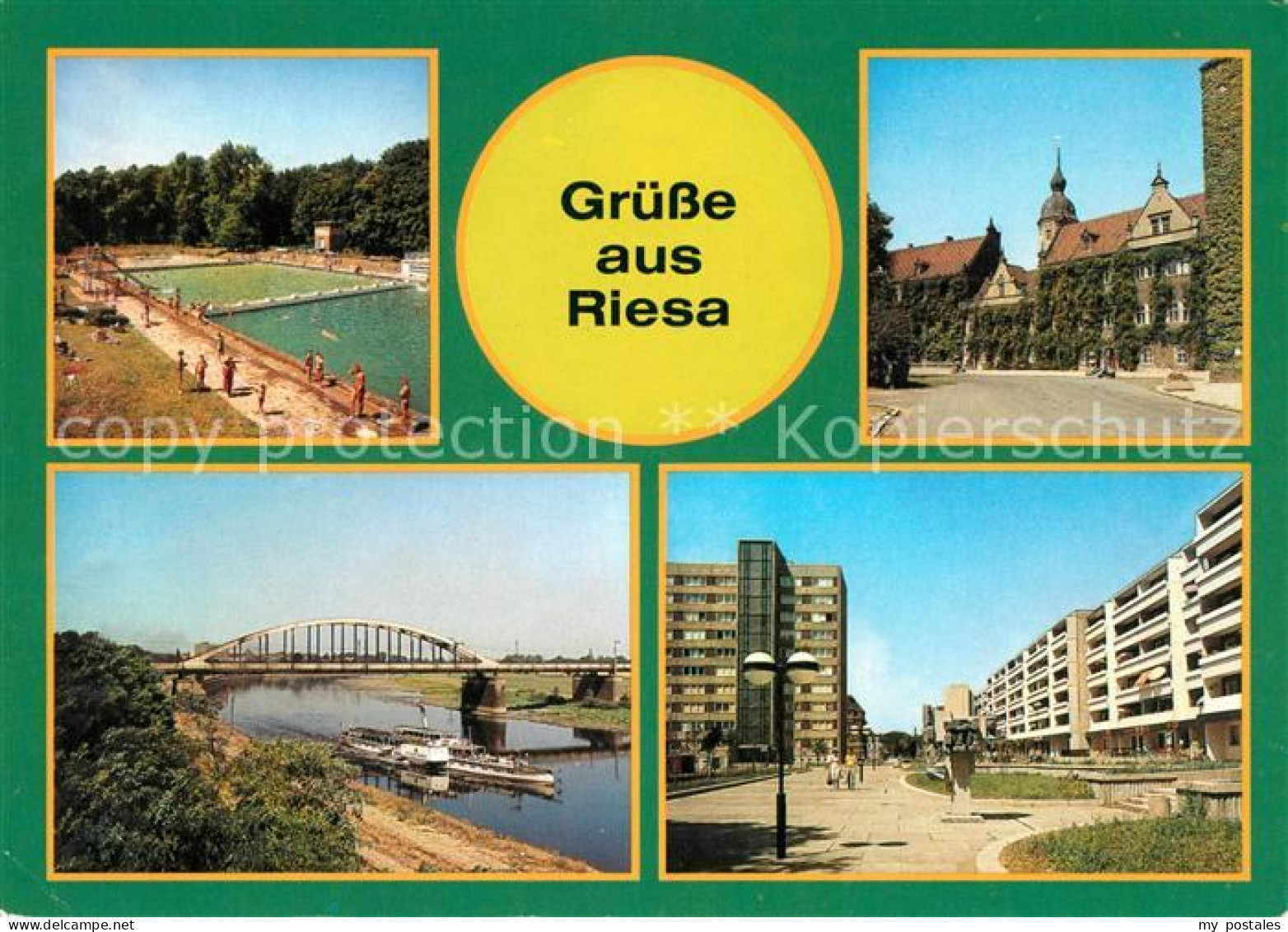 73065356 Riesa Sachsen Freibad Rathaus Anlegestelle Weisse Flotte Strasse Der DS - Riesa