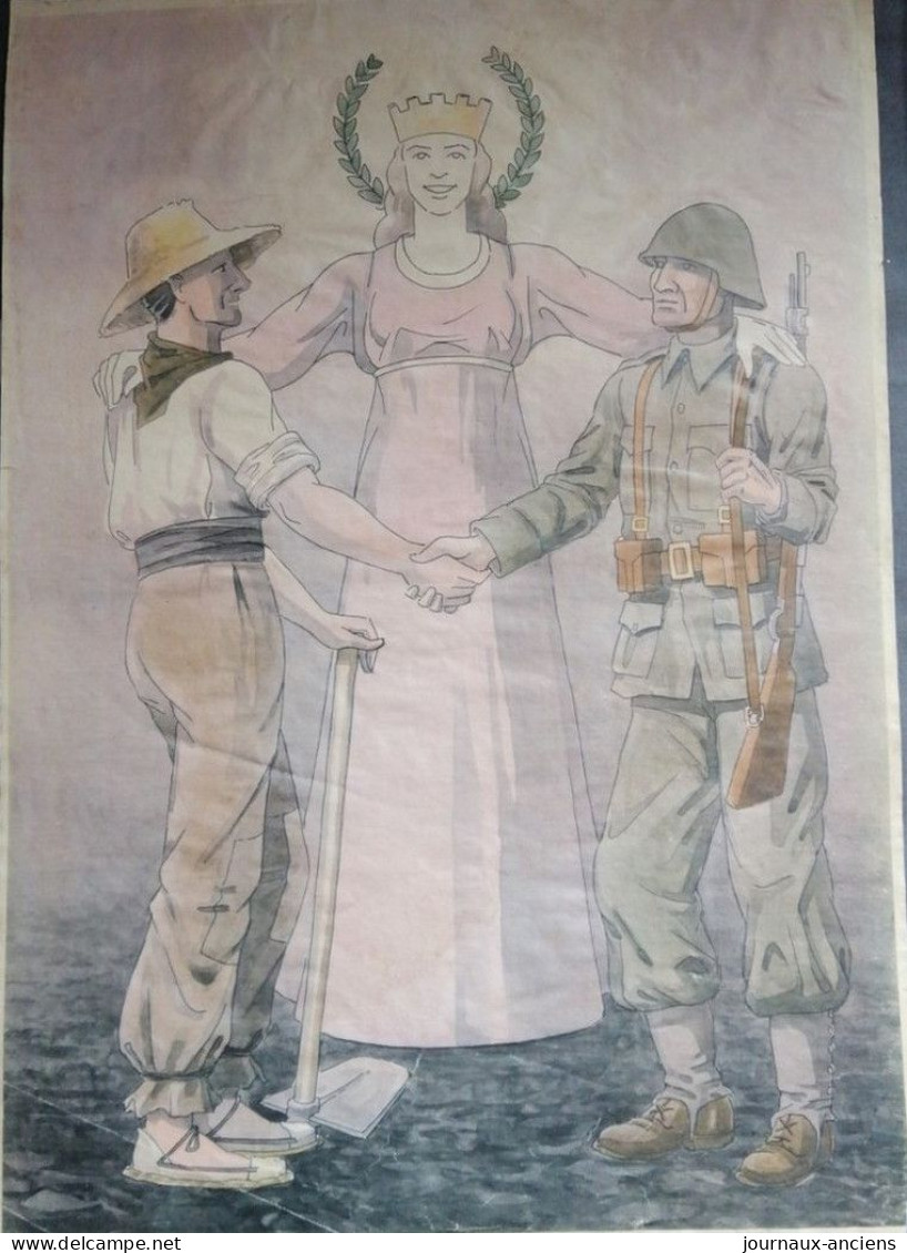 GUERRE D'ESPAGNE - 1936 = 1939 - AFFICHE ESPAGNOL - MILITAIRE - PAYSAN - Affiches