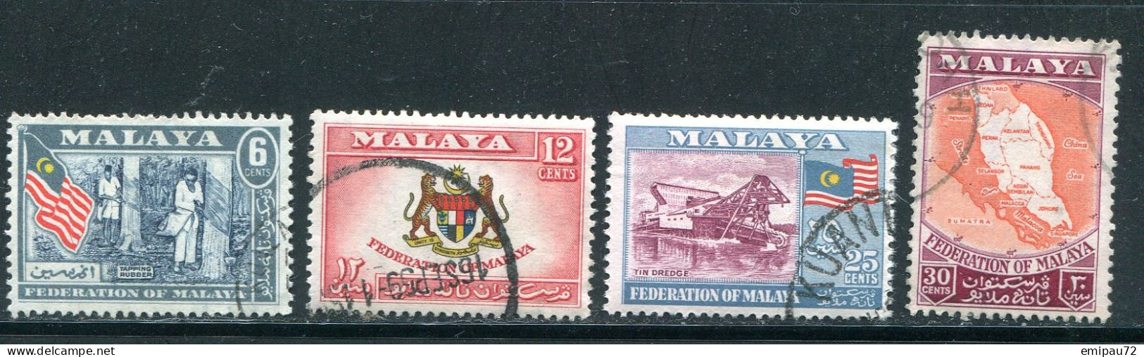 MALAISIE- Y&T N°80 à 83- Oblitérés - Federation Of Malaya