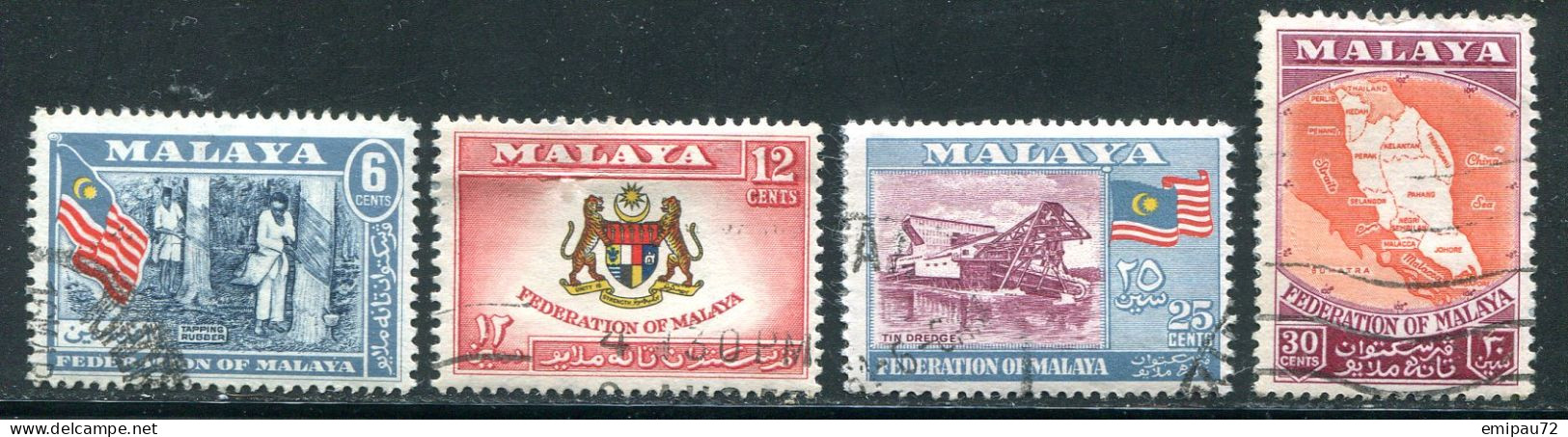 MALAISIE- Y&T N°80 à 83- Oblitérés - Fédération De Malaya