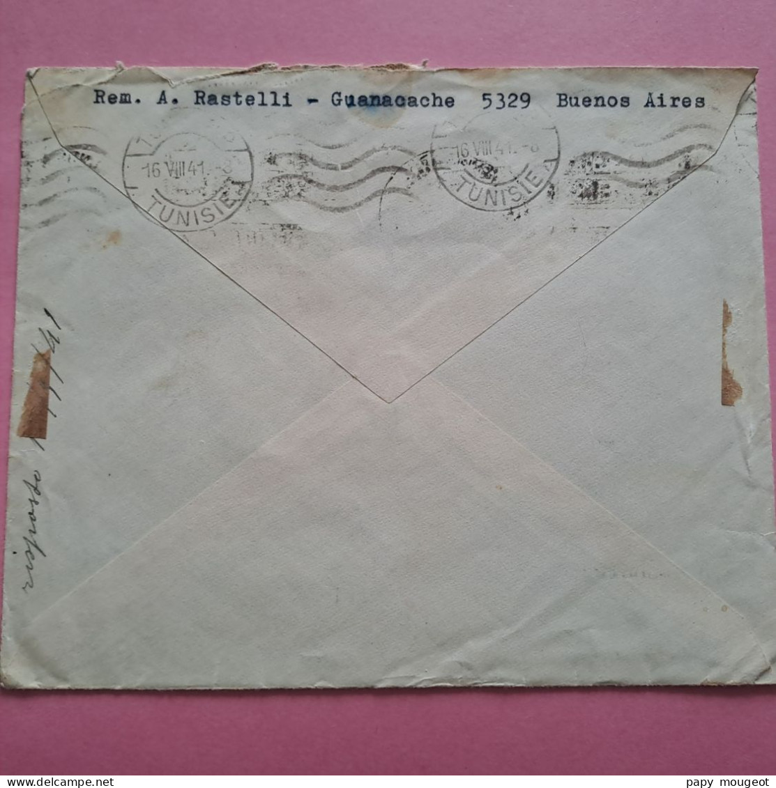 Lettre De Buenos Aires Pour Bab-Souika Tunisie - 1941 - Covers & Documents