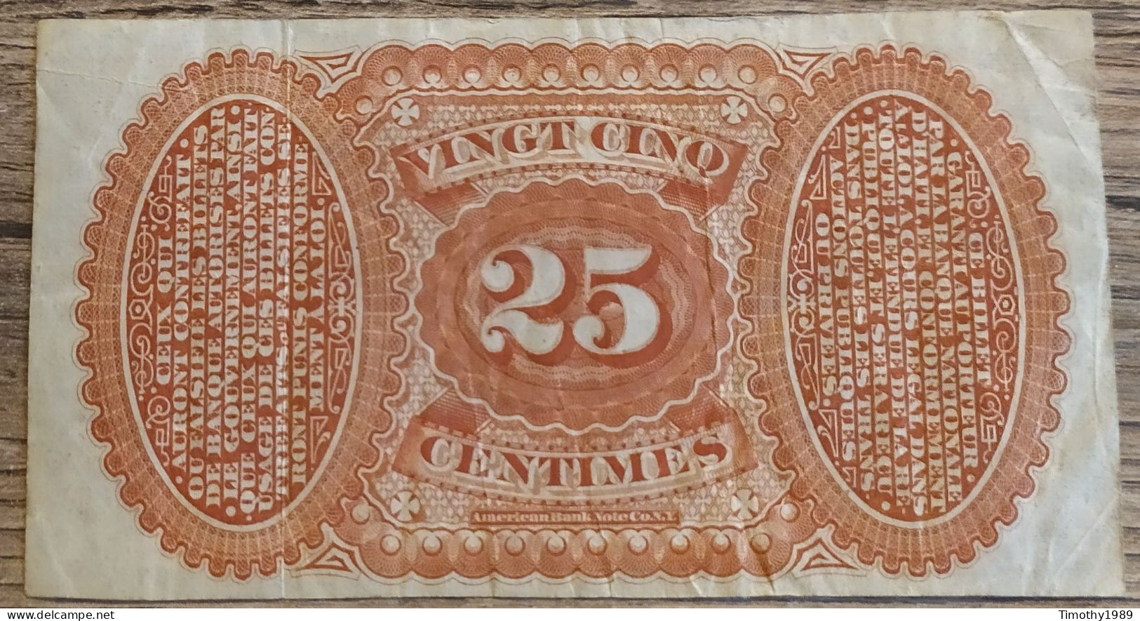 P# 68 - 25 Centimes Haiti 1875 - VF+ (Extremely Rare!!) - Haiti