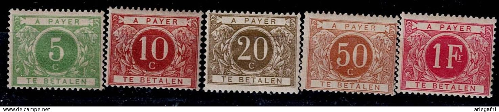 BELGIUM  1895 POSTAGE DUE MI No 3-7 MLH VF!! - Andere & Zonder Classificatie