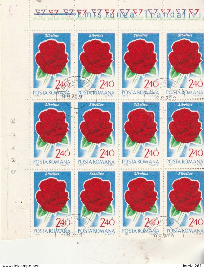 1970 - Des Roses / FULL X 12 - Feuilles Complètes Et Multiples