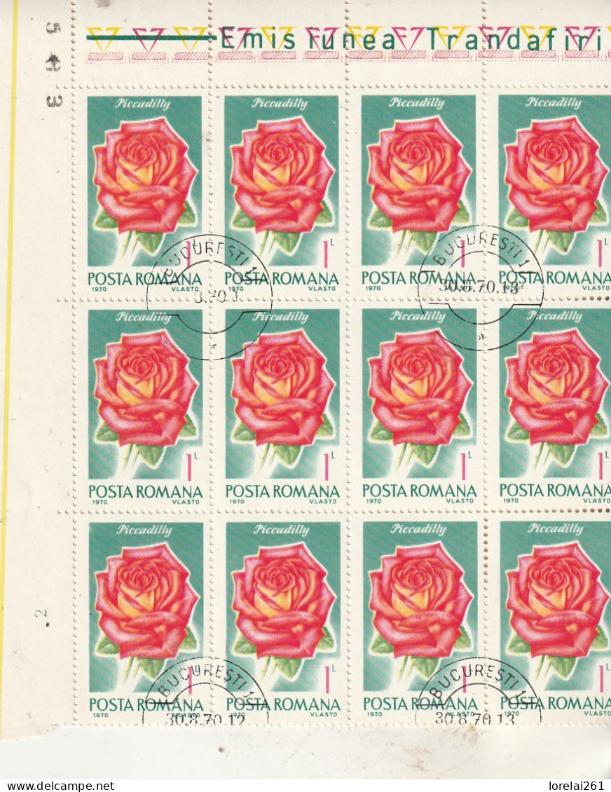 1970 - Des Roses / FULL X 12 - Feuilles Complètes Et Multiples