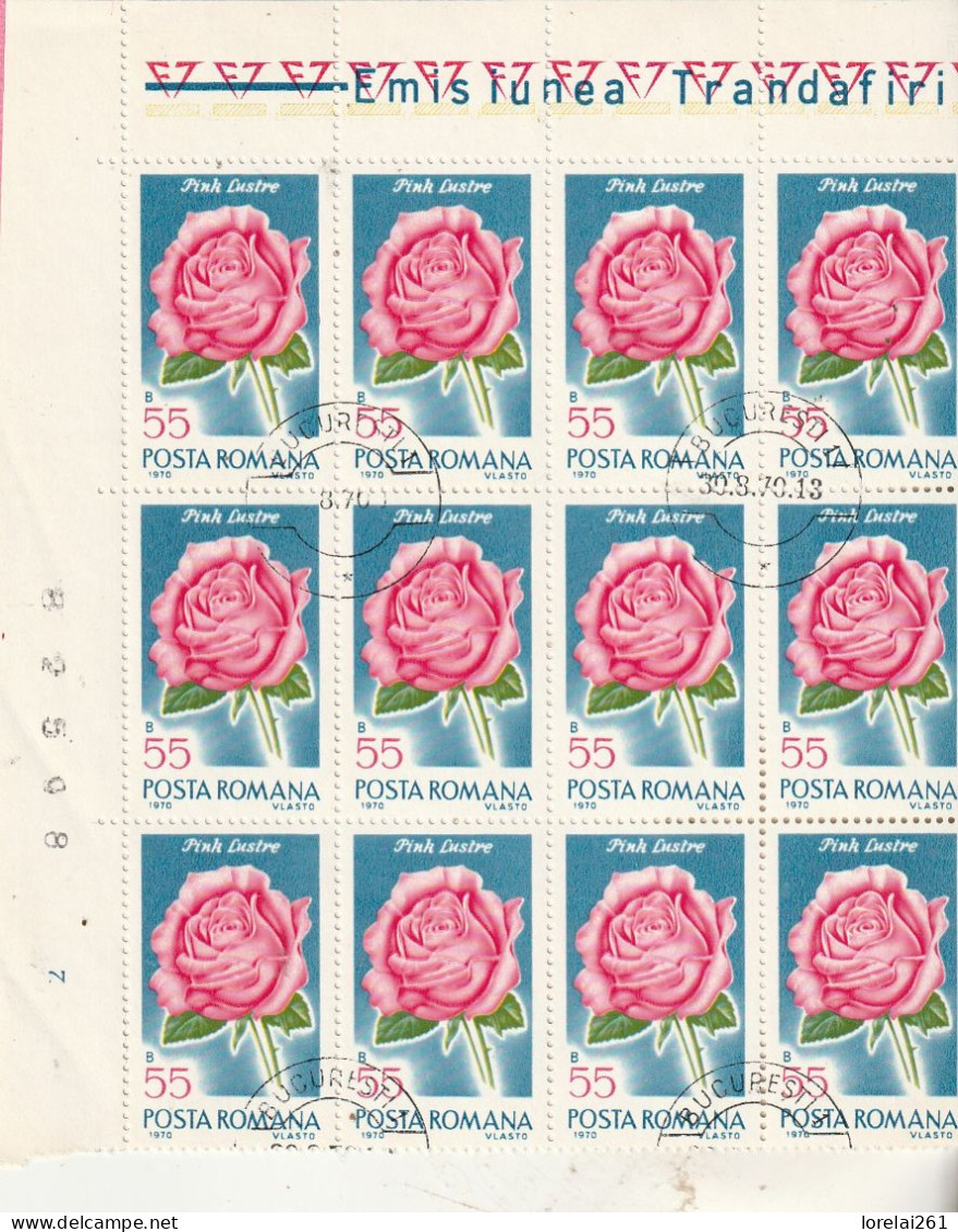 1970 - Des Roses / FULL X 12 - Feuilles Complètes Et Multiples