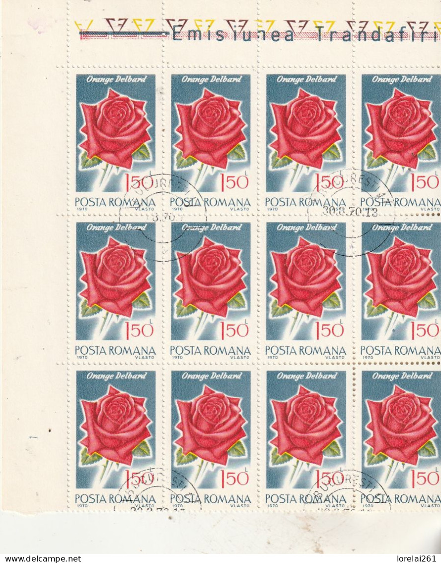 1970 - Des Roses / FULL X 12 - Feuilles Complètes Et Multiples