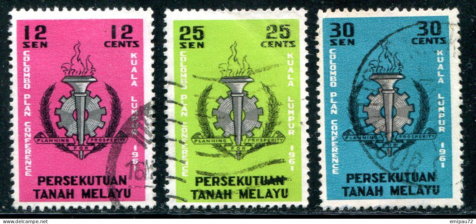 MALAISIE- Y&T N°99 à 101- Oblitérés - Federation Of Malaya