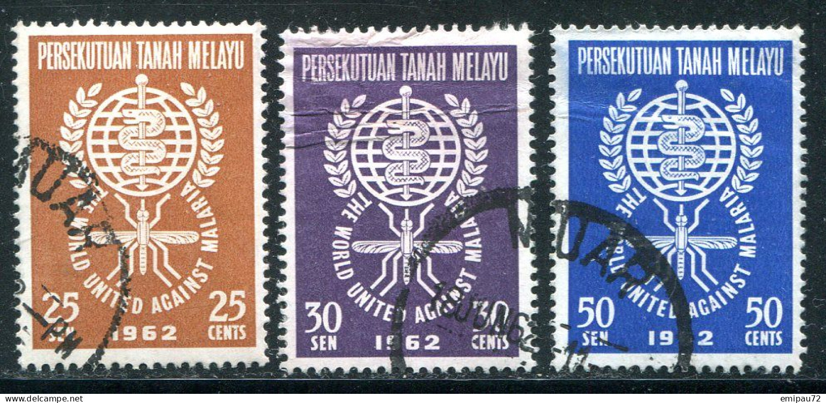 MALAISIE- Y&T N°102 à 104- Oblitérés - Federation Of Malaya