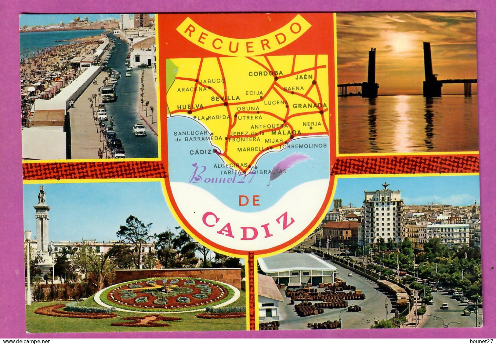 ESPAGNA ESPANA - CADIZ Bellezas De La Ciudad Beautés De La Ville Plan Carte RECUERDO  - Cádiz