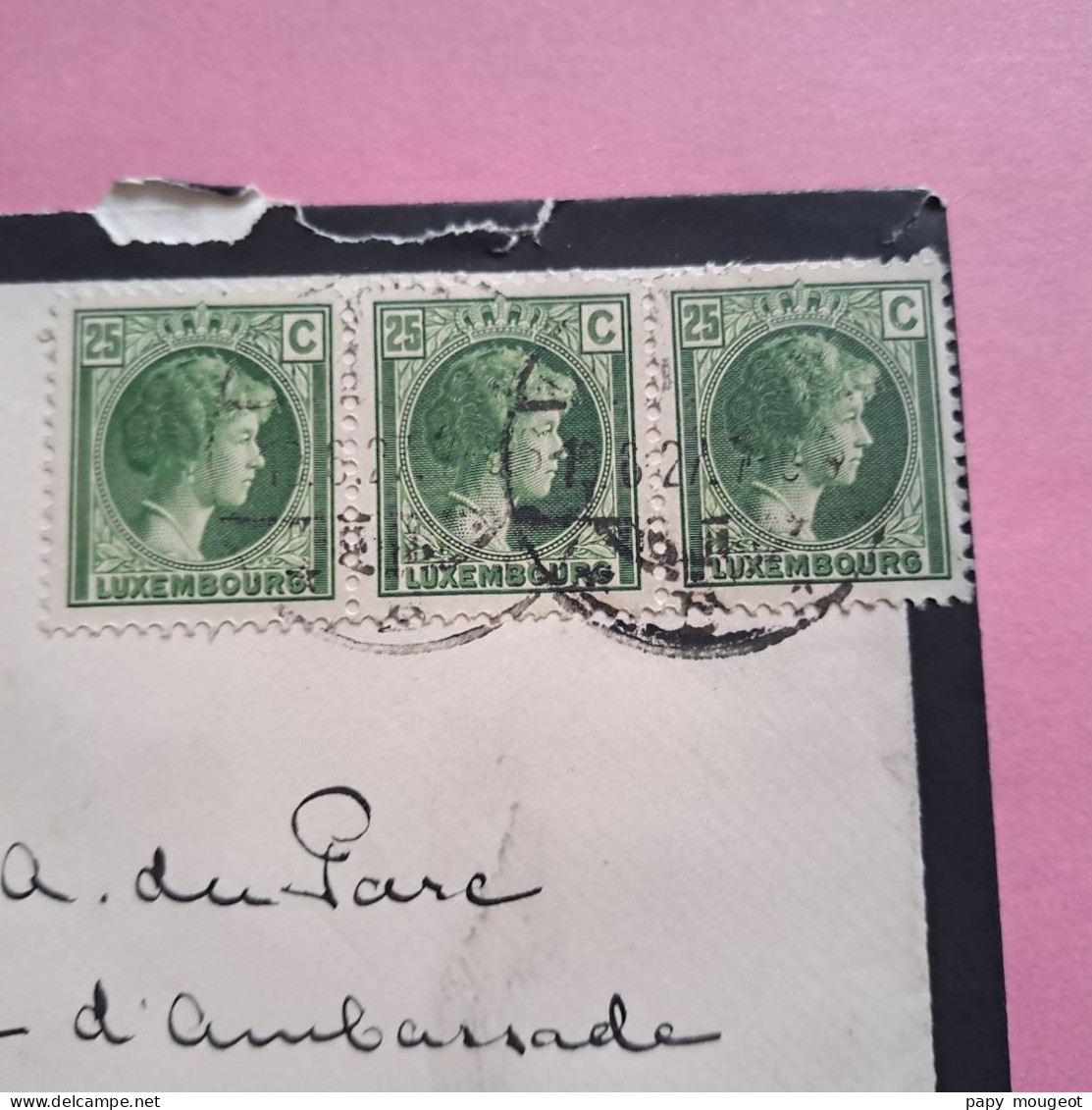 Lettre Pour Ambassade De Belgique à Paris - 1927 - 1926-39 Charlotte Rechtsprofil