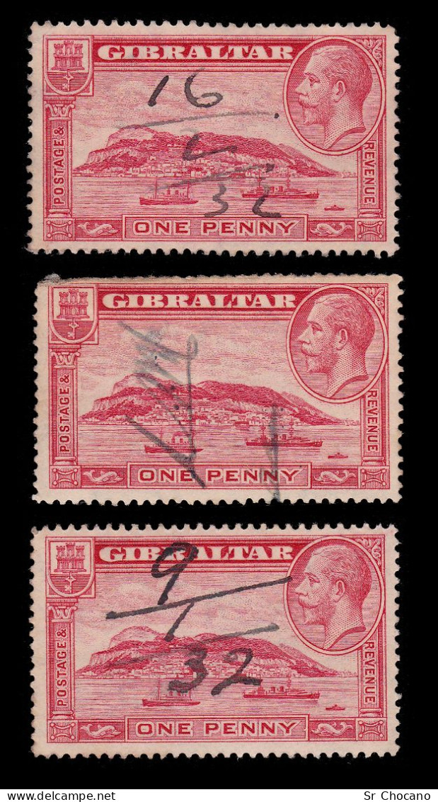 GIBRALTAR.1931.GV.1d Scarlet.SET 3.SG 110.USED. - Gibraltar