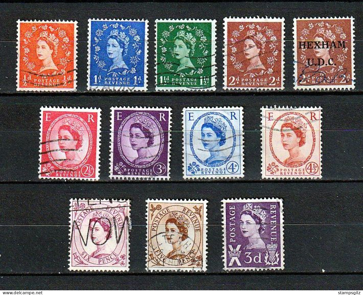 GRANDE BRETAGNE 1957 TIMBRES OBLITERE ELISABETH II - Used Stamps