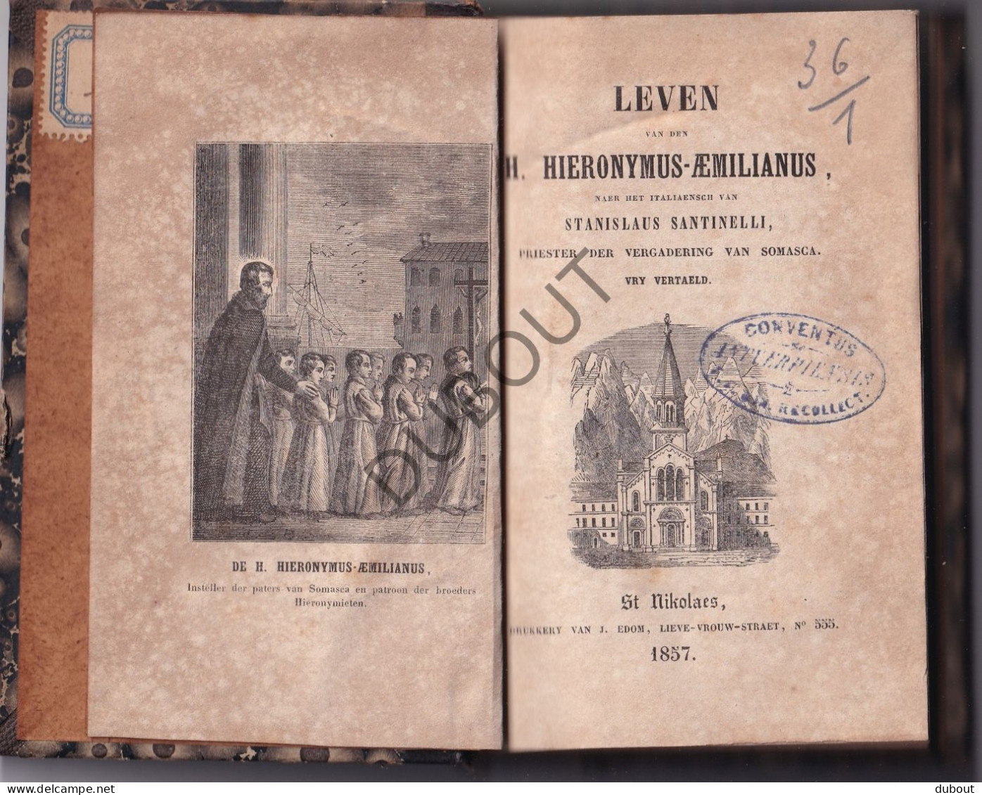 Sint-Niklaas - Leven Van H. Hieronymus-Emillianus, Druk Sint Niklaas 1857  (W267) - Antique
